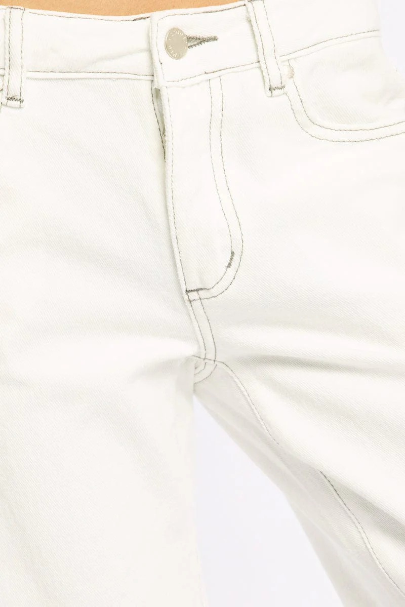 White Low Rise Straight Leg Jean - Image 5