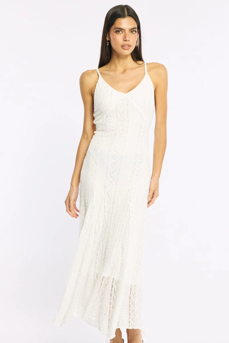 White Midi Dress Lace - Image 2