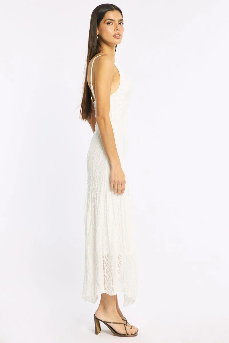 White Midi Dress Lace - Image 3