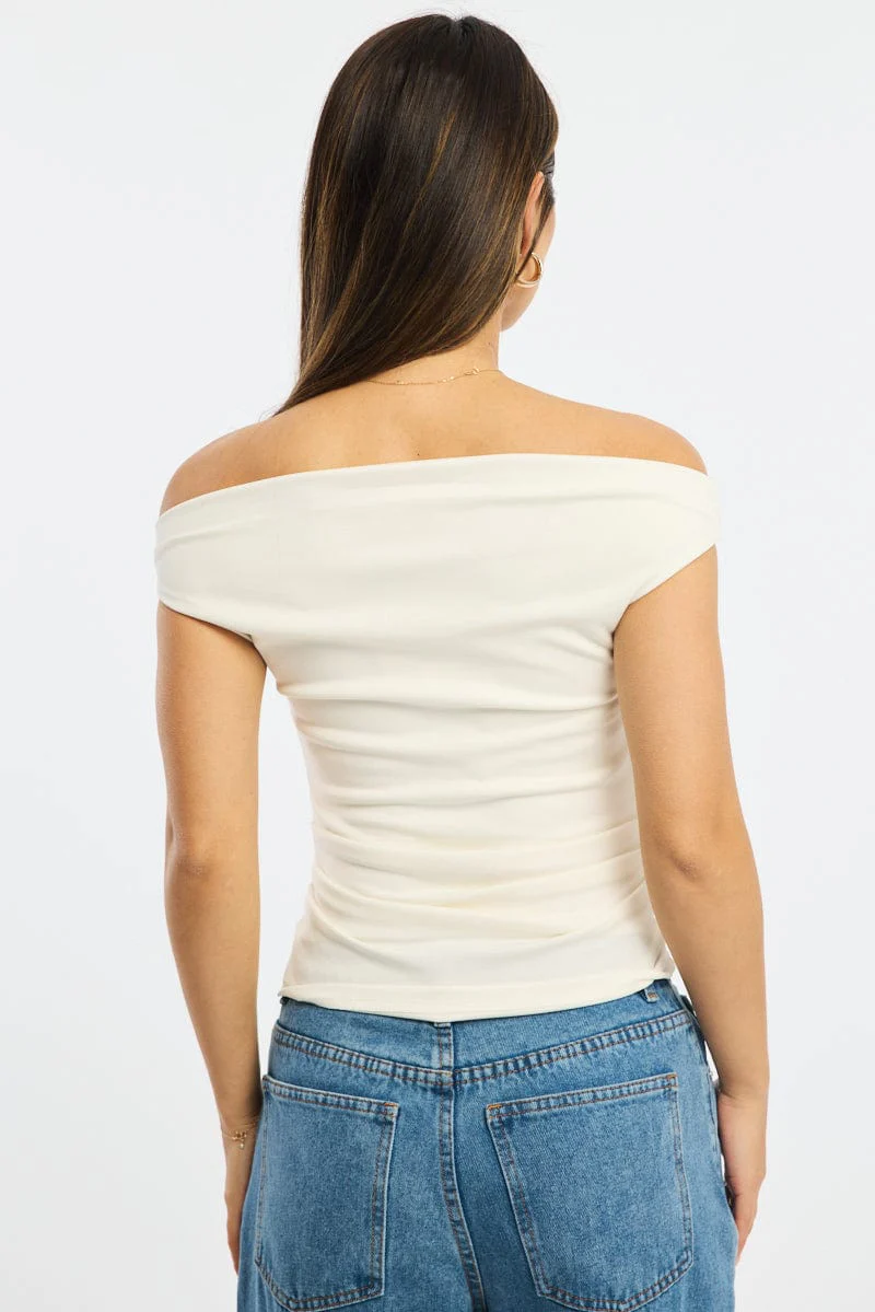 White Off Shoulder Top - Image 4
