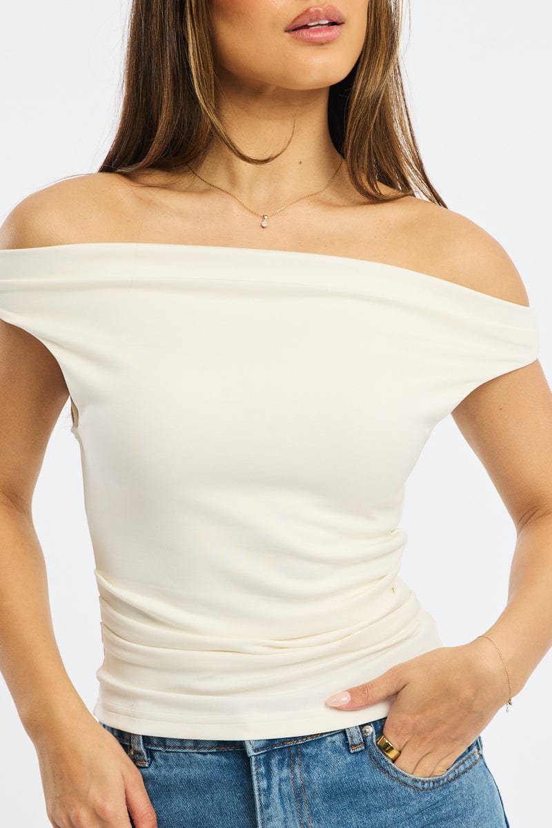 White Off Shoulder Top - Image 5