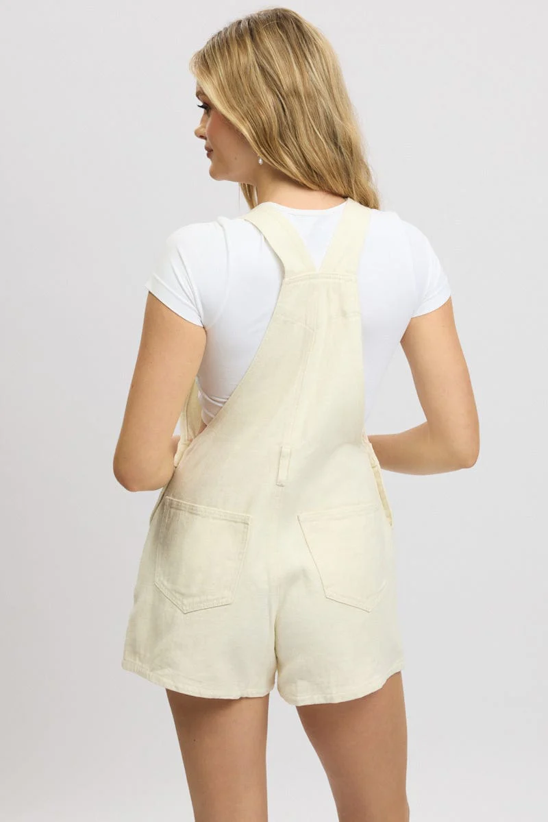 White Overall Shorts - Image 5