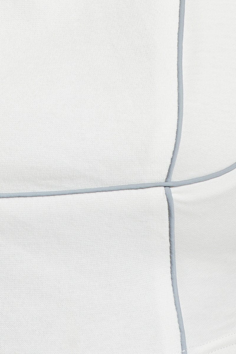White Reflective Piping Crop Top - Image 5