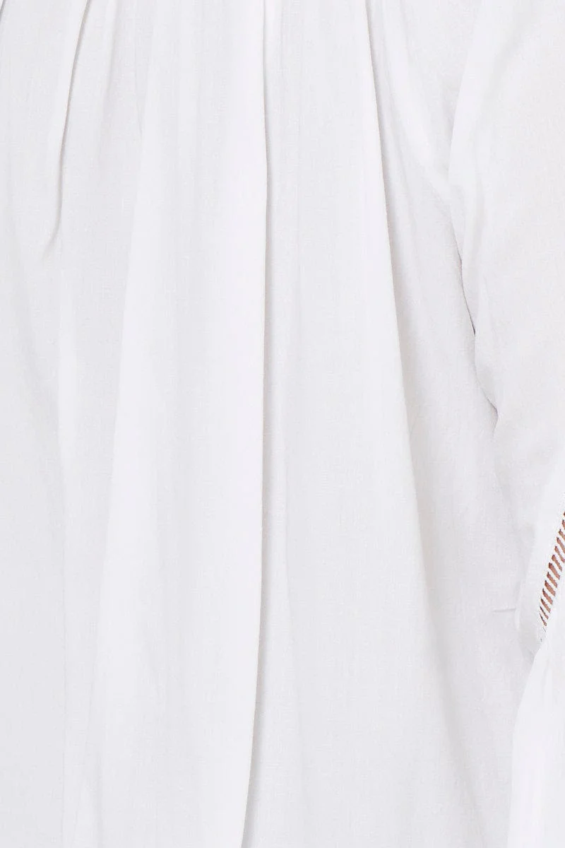 White Relaxed Top Short Sleeve Oversized Linen - Image 6