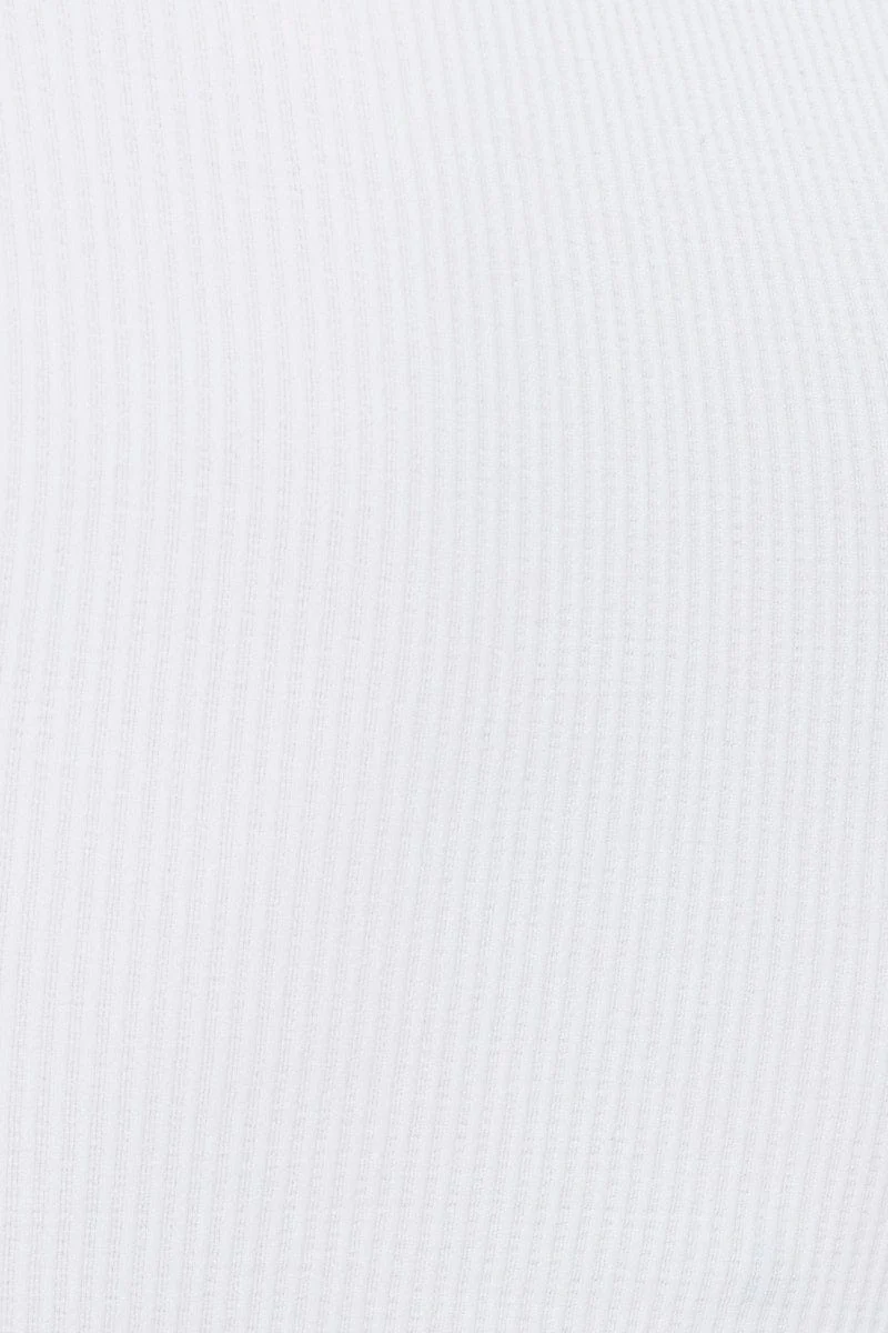 White Seamless One Shoulder Basic Top - Image 6