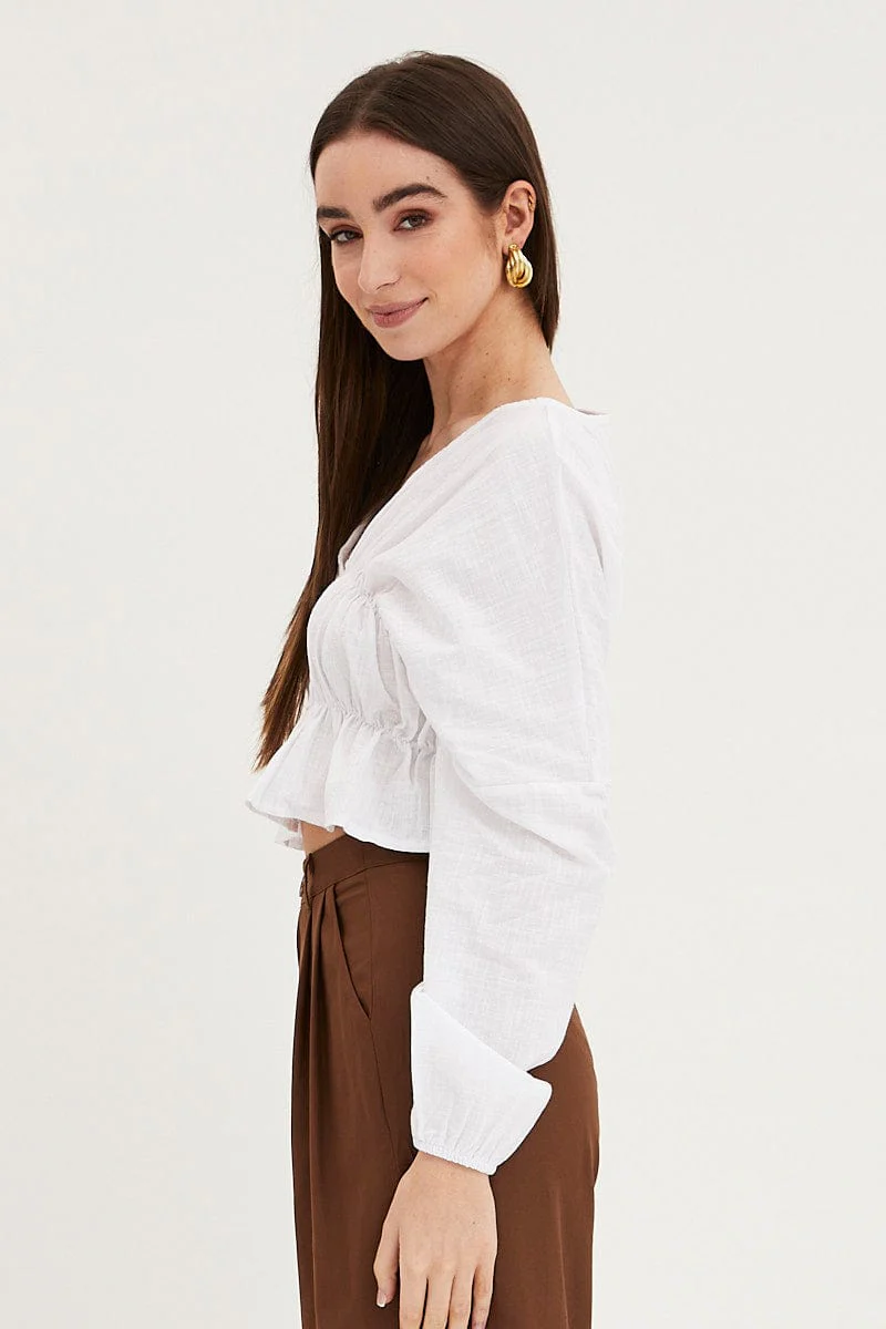 White Shirt Top Long Sleeve - Image 4