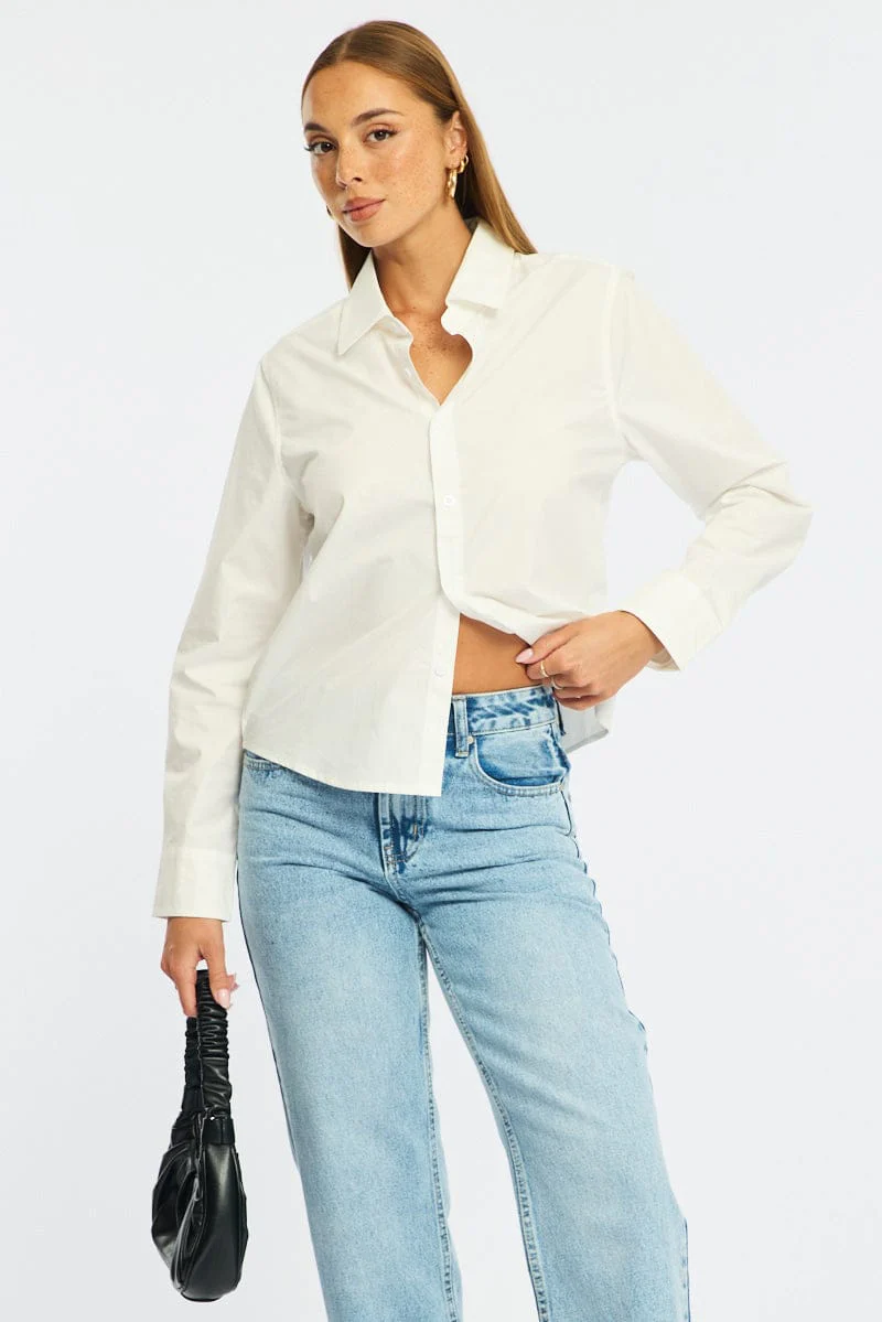 White Smart Fit Shirt Long Sleeves Collared - Image 3