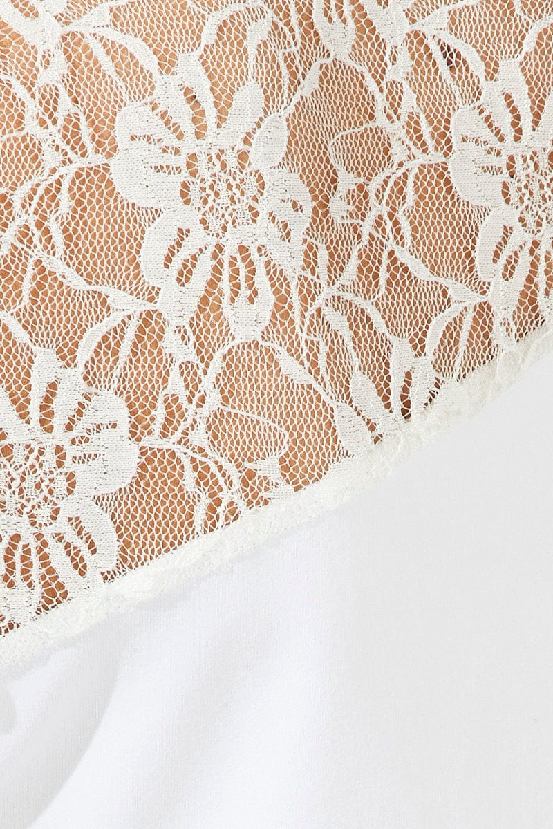 White Supersoft Lace Top Short Sleeve - Image 6