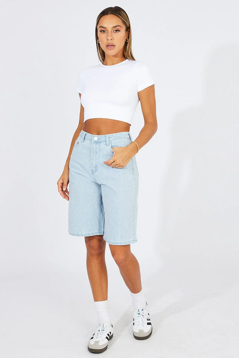 White T-Shirt Short Sleeve Crew Neck Seamless - Image 2