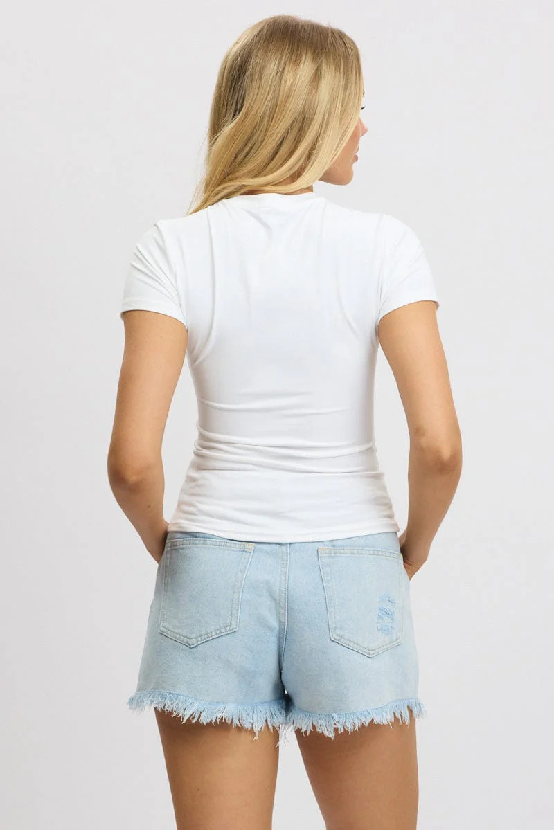 White T-Shirt Short Sleeve Crew Neck Supersoft - Image 5