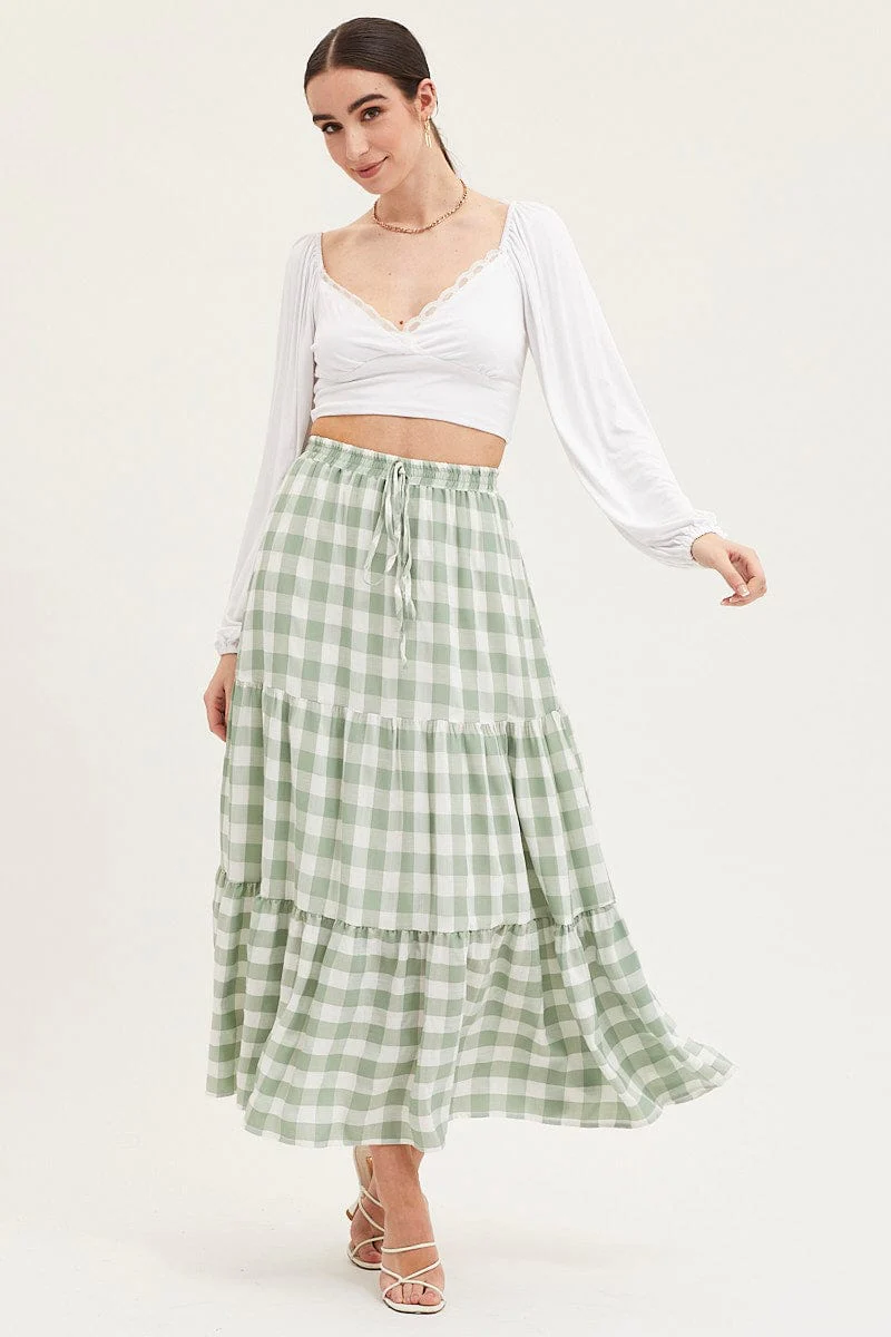 White Top Long Sleeve Lace Trim - Image 2