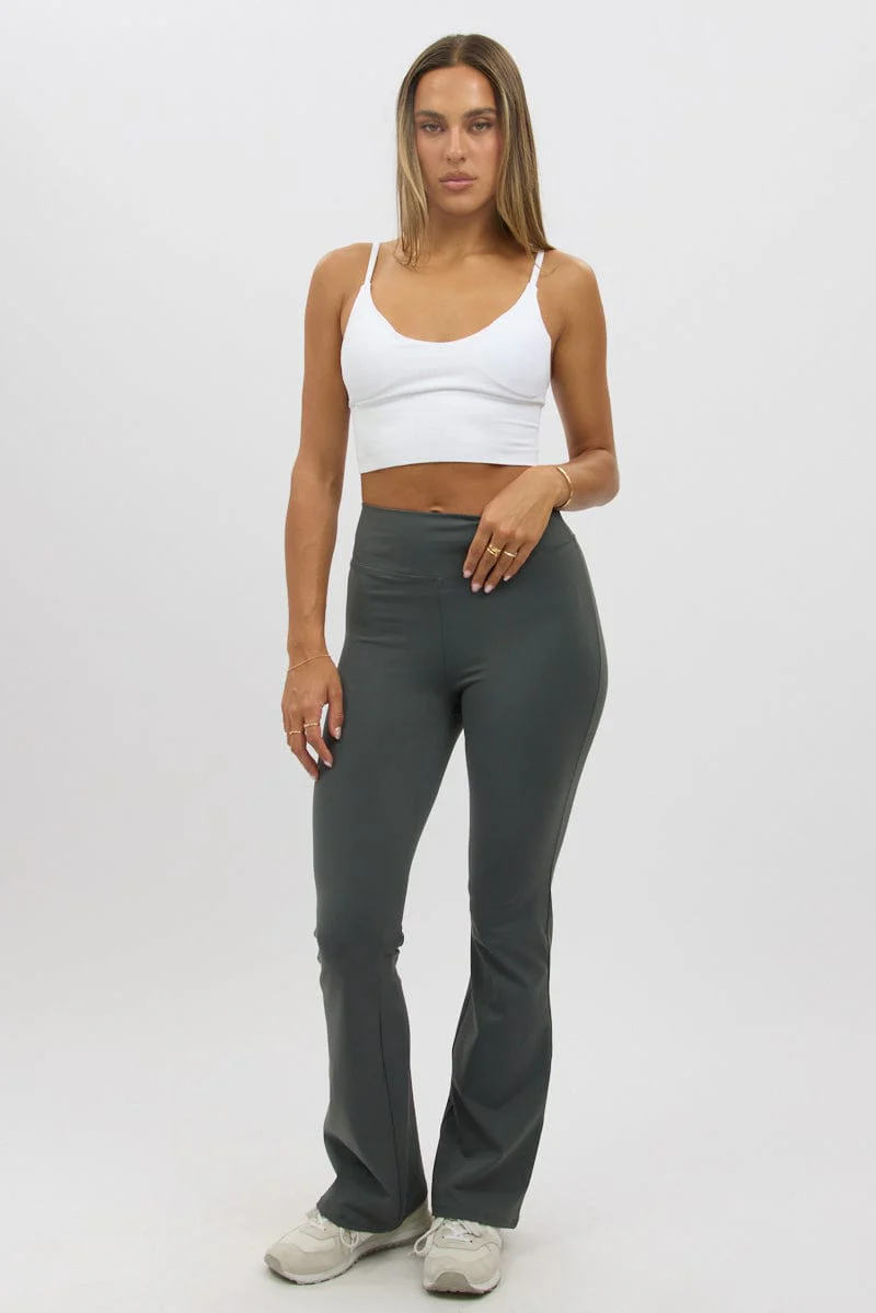 White V Neck Cami Crop Top Seamless - Image 2