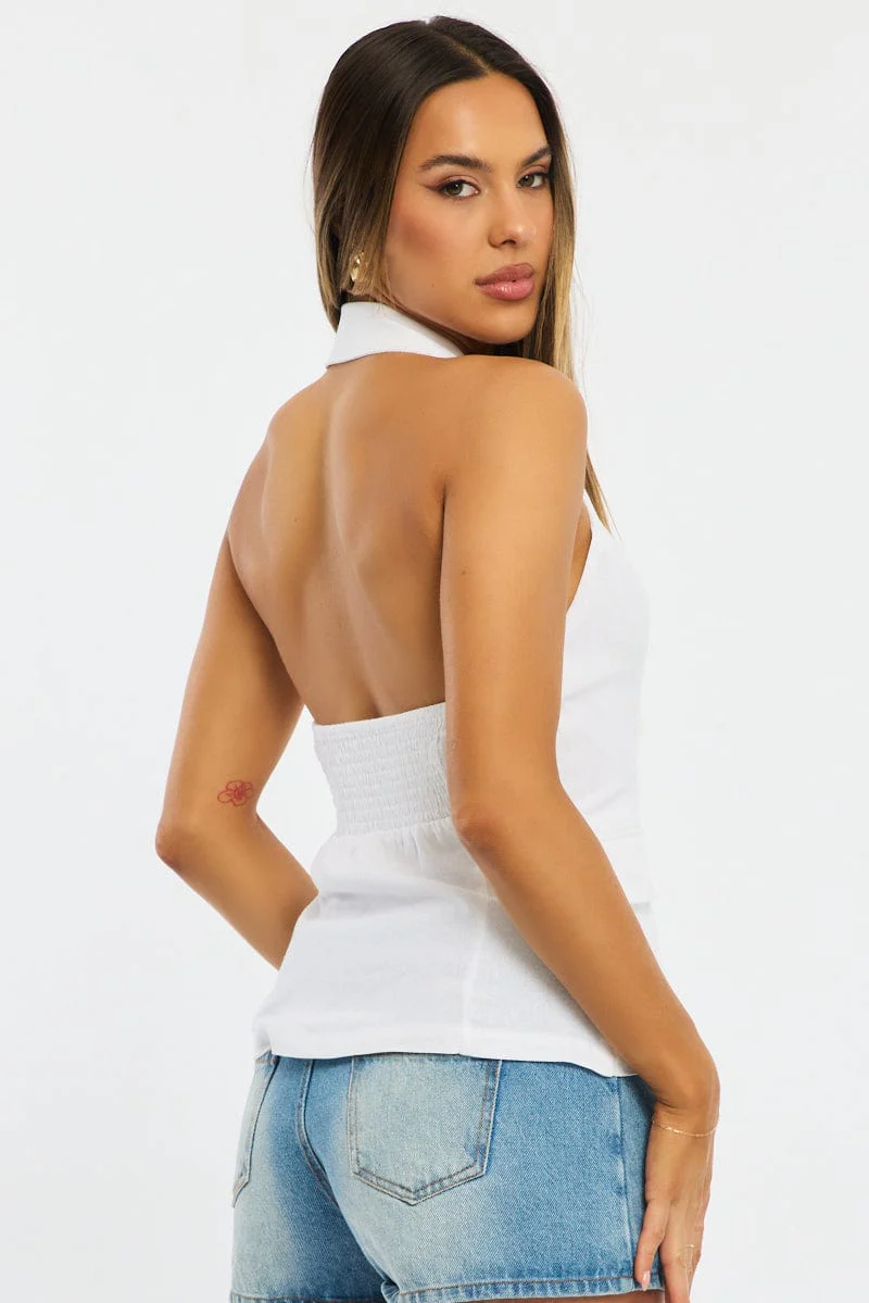 White Vest Halter Neck - Image 4