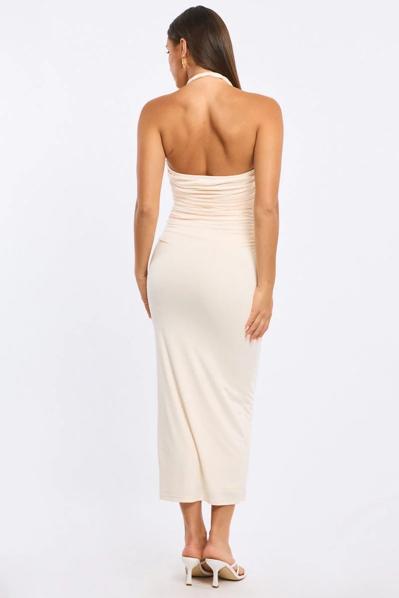 Yellow Bodycon Dress Halter Neck - Image 4
