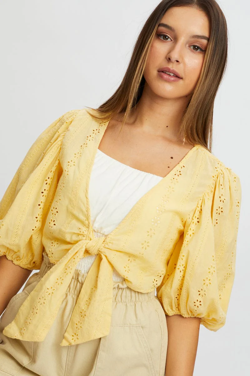 Yellow Broderie Bolero - Image 4