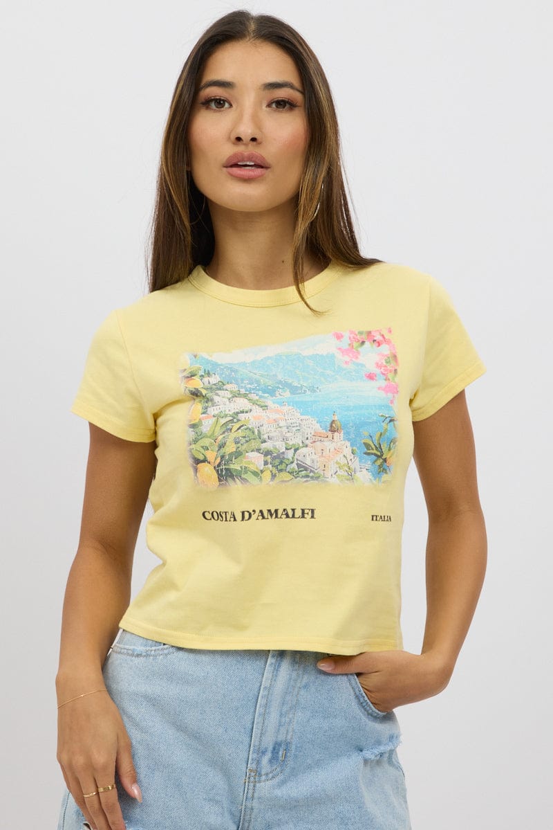 Yellow Graphic Tee Short Sleeve - Image 3