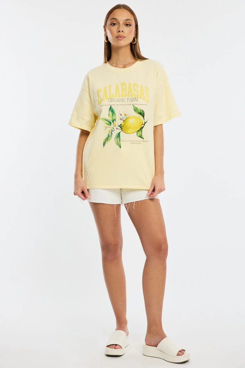 Yellow Graphic Tee Short Sleeve - Image 2