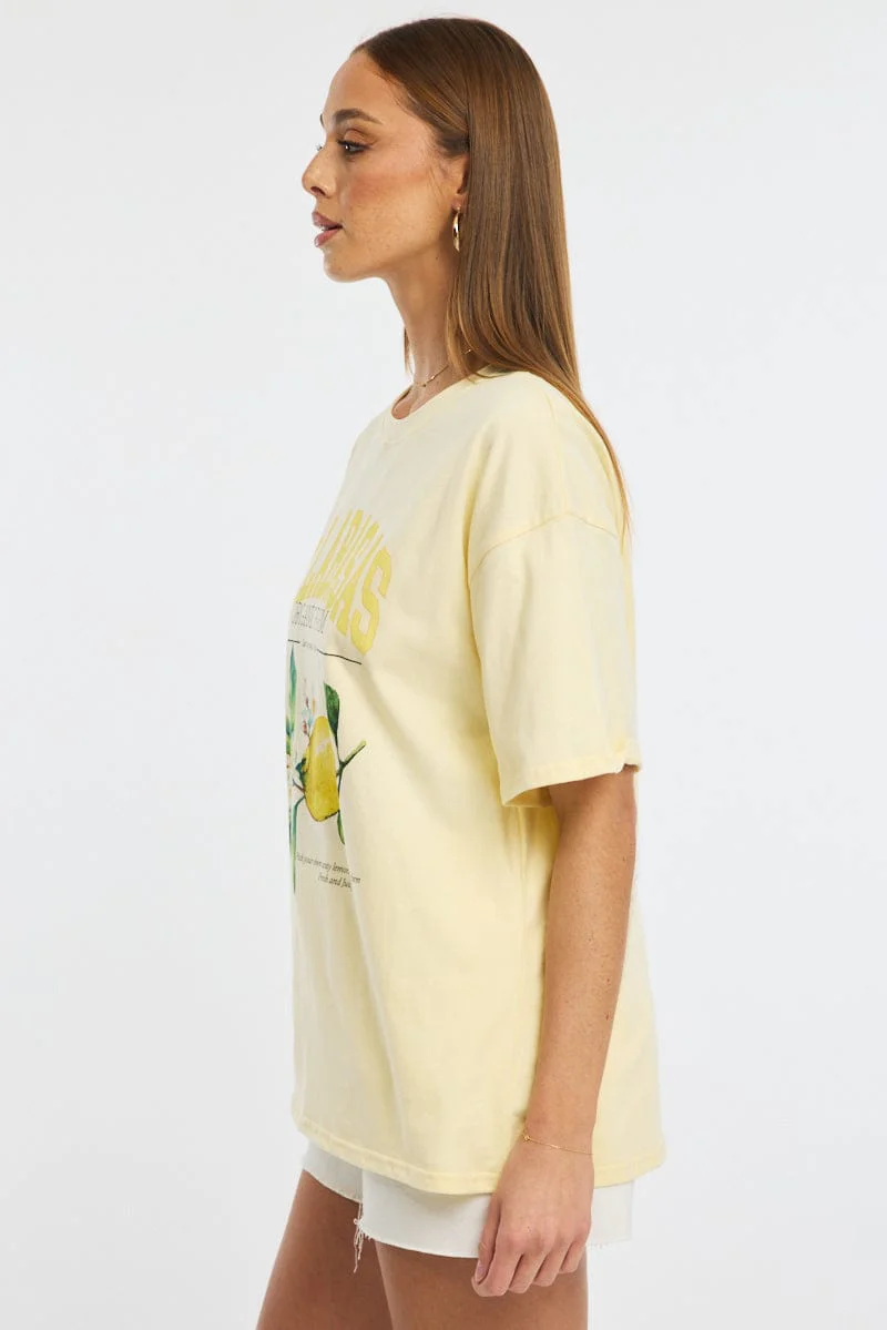 Yellow Graphic Tee Short Sleeve - Image 3