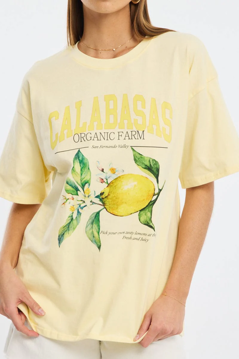 Yellow Graphic Tee Short Sleeve - Image 5
