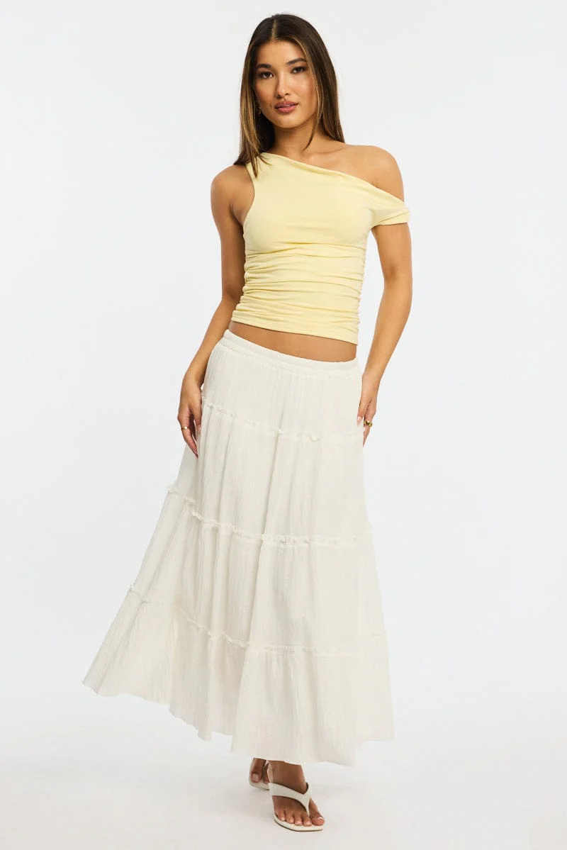 Yellow Supersoft Top Twist Off Shoulder - Image 3